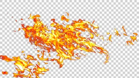 Fire flames burning with red hot sparks on transparent background and textu.. Stock Illustration