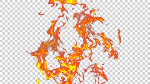 Fire flames burning with red hot sparks on transparent background and textu.. Stock Illustration