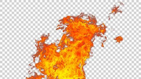 Fire flames burning with red hot sparks on transparent background and textu.. Stock Illustration