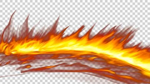 Fire flames burning with red hot sparks on transparent background and textu.. Stock Illustration