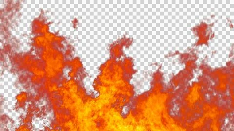 Fire flames burning with red hot sparks on transparent background and textu.. Stock Illustration