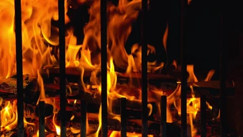 Fire Flames Burning Slow Motion 4K Cinematic B-Roll Footage Inferno Disaster Stock Footage 322102559