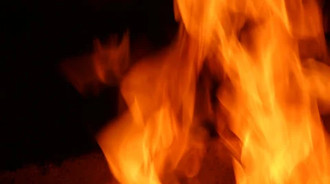 Fire flames close up Stock Footage 33800993