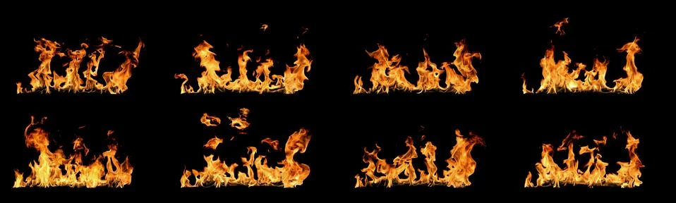 Fire flames collection Stock Photos
