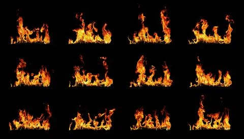Fire flames collection Stock Photos