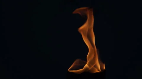 Fire flames dancing on black background Stock Footage 67676158