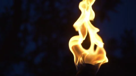 Fire flames on the darkness in slow motion 180fps Stock-Footage 105333099