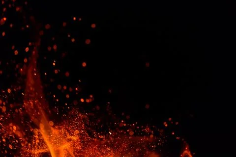 Fire flames design isoleted on black background Stock Photos