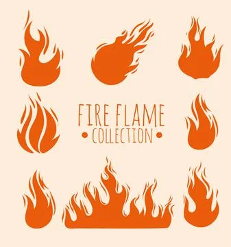Fire flames frame Illustrazione stock