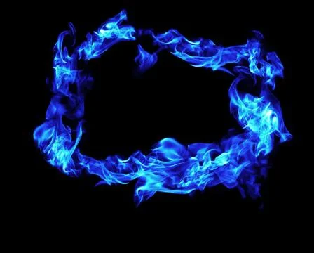 Fire flames frame on white background Stock Illustration