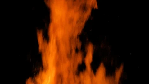 Fire flames glowing motion over black background,science 4k Stock Footage 122259986