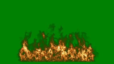 Fire flames green background green screen animated chromakey background style Stock Footage 314063947