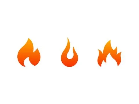 Fire flames icon set Stock Illustration