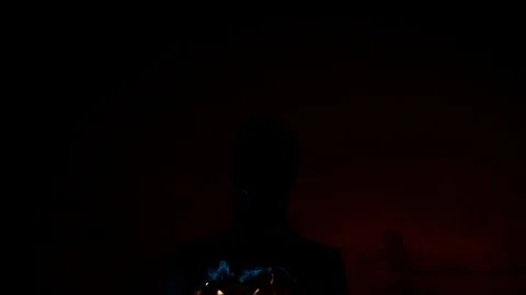 Fire Flames Igniting And Burning - Slow Motion. Dummy burns in slow motion. Stock Footage 126042303