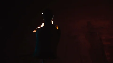 Fire Flames Igniting And Burning - Slow Motion. Dummy burns in slow motion. Stock Footage 126042368