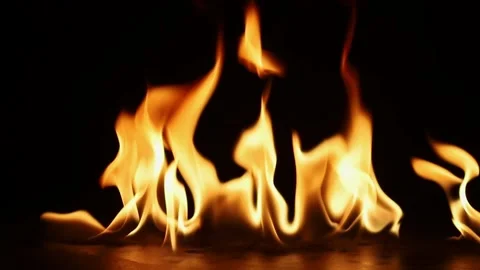 Fire Flames Igniting And Burning. Real flames ignite on a black background. Stock Footage 230062296