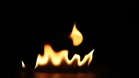 Fire Flames Igniting And Burning. Real flames ignite on a black background. Stock Footage 241679876