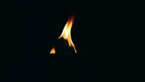 Fire Flames Igniting And Burning. Real flames ignite on a black background. Stock Footage 274953812