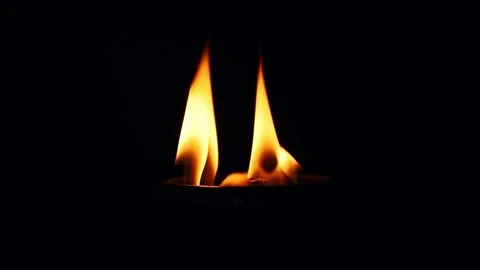 Fire Flames Igniting And Burning. Real flames ignite on a black background. Stock Footage 314810943