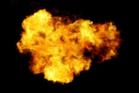 Fire Flames Isolated On Black Background Stock Illustration
