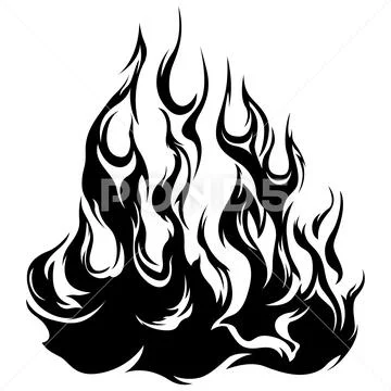 Tribal black fire flames tattoo design vectors Free Vector cdr Download -  3axis.co