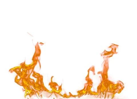 Fire flames isolated on white background Stock Photos