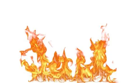 Fire flames isolated on white background. Stock Photos
