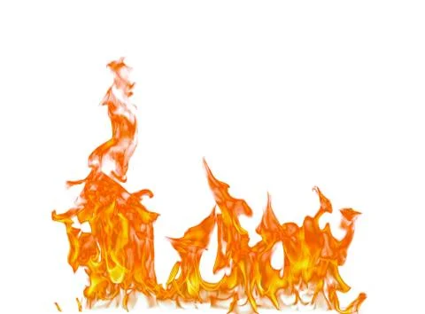 Fire flames isolated on white background. Stock Photos