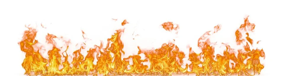 Fire flames isolated on white background. Stock Photos