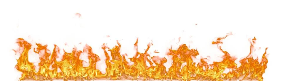 Fire flames isolated on white background. Stock Photos