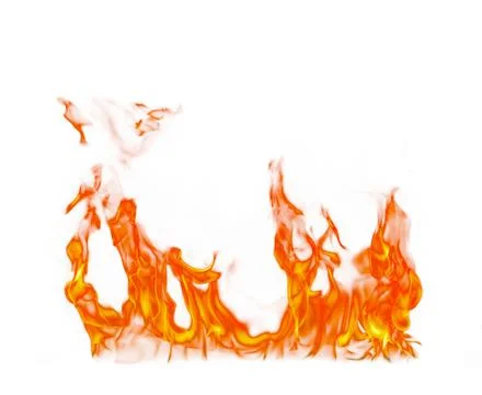 Fire flames isolated on white background. Stock Photos
