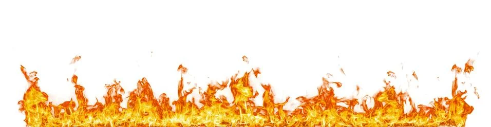 Fire flames isolated on white background. Stock Photos
