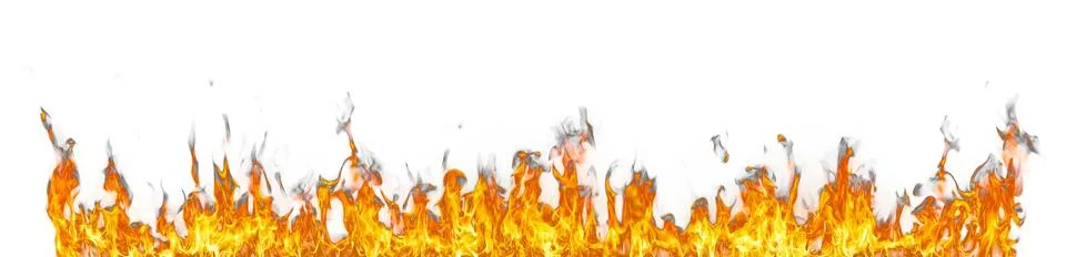 Fire flames isolated on white background. Stock Photos