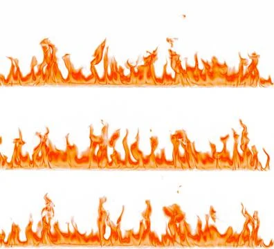 Fire flames isolated on white background. Foto stock