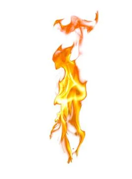 Fire flames isolated on white background. Stock Photos