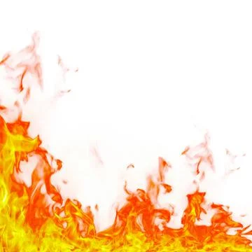 Fire flames isolated on white background. Foto stock