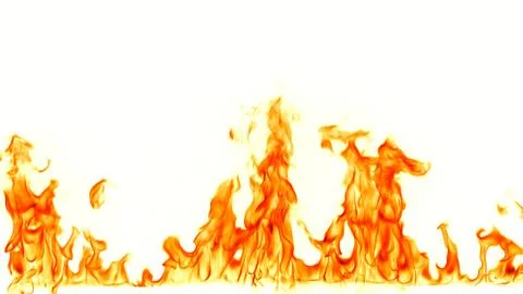 Fire flames isolated on white background. Stock Photos