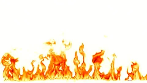 Fire flames isolated on white background. Stock Photos