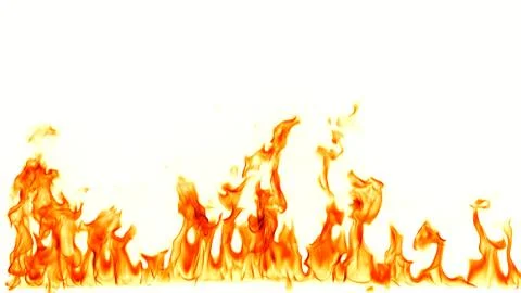 Fire flames isolated on white background. Foto stock
