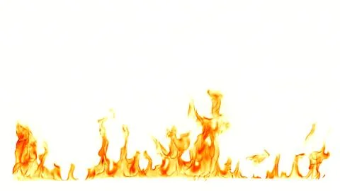 Fire flames isolated on white background. Stock Photos