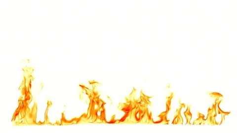 Fire flames isolated on white background. Stock Photos