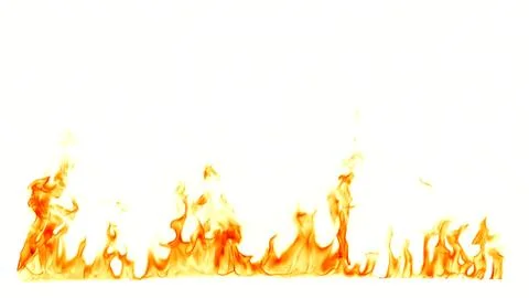 Fire flames isolated on white background. Stock Photos