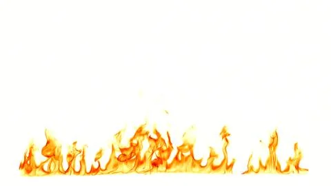 Fire flames isolated on white background. Stock Photos