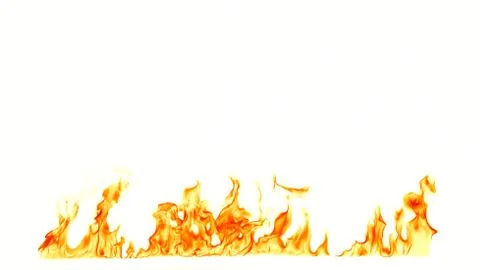Fire flames isolated on white background. Stock Photos