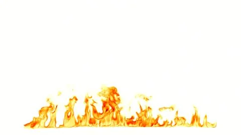 Fire flames isolated on white background. Stock Photos