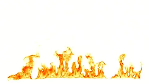 Fire flames isolated on white background. Stock Photos