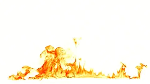 Fire flames isolated on white background. Stock Photos