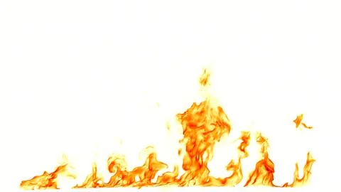 Fire flames isolated on white background. Foto stock