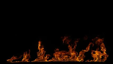 Fire flames isolated on white background. Stock Photos