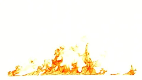 Fire flames isolated on white background. Stock Photos